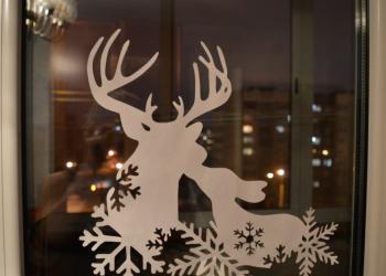 Сказочные и праздничные трафареты украшений на окна к новому году